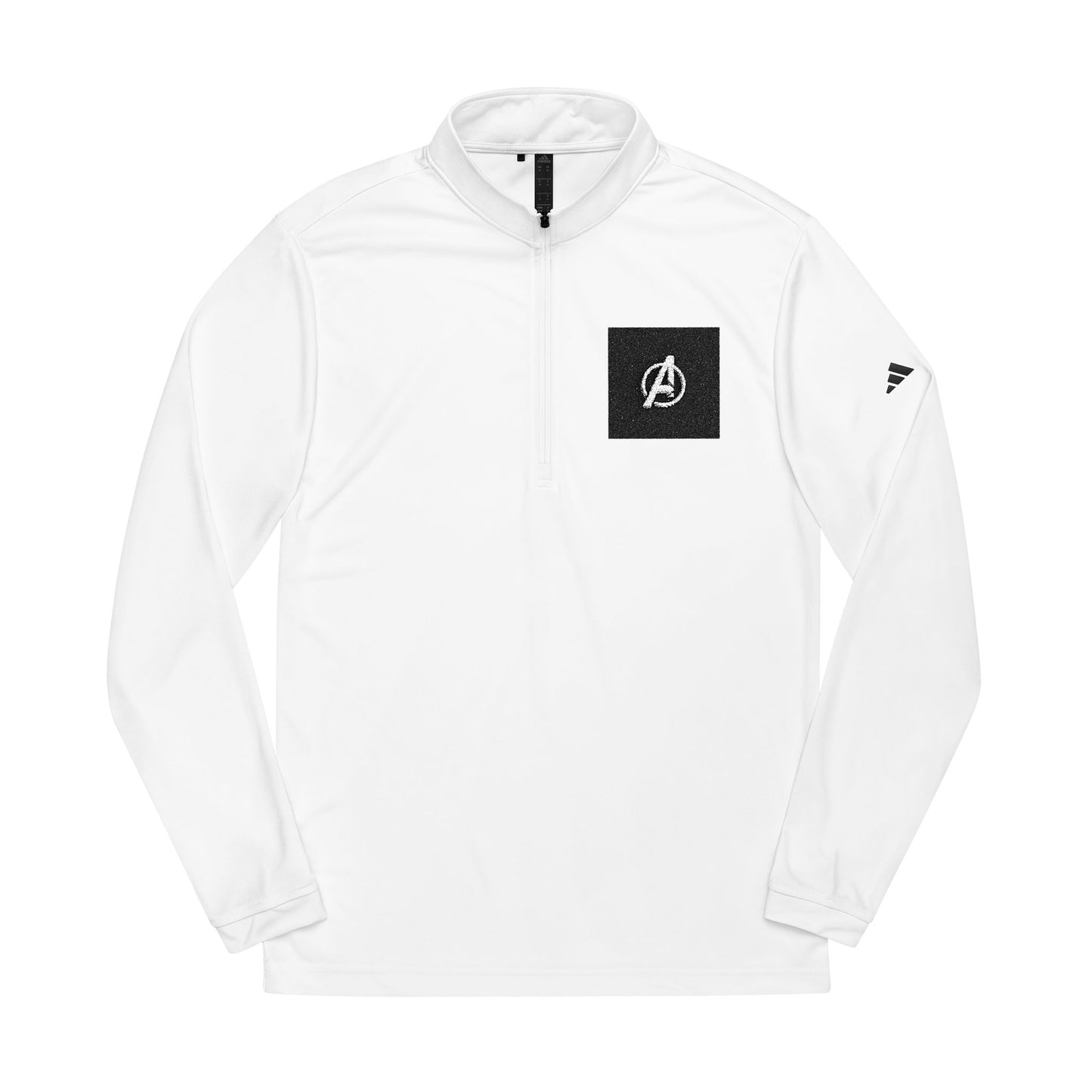 Adidas White Athletic Pullover with Monogram Patch
