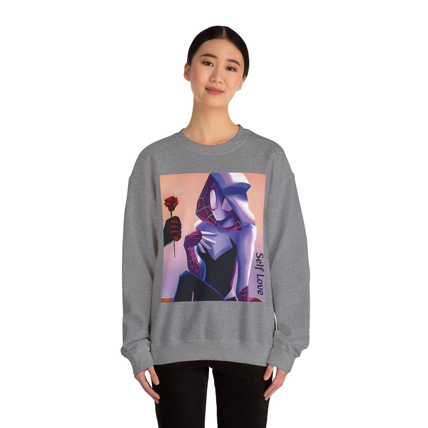 Gwen Stacy Graphic Unisex Crewneck Sweatshirt, Casual, Streetwear Style