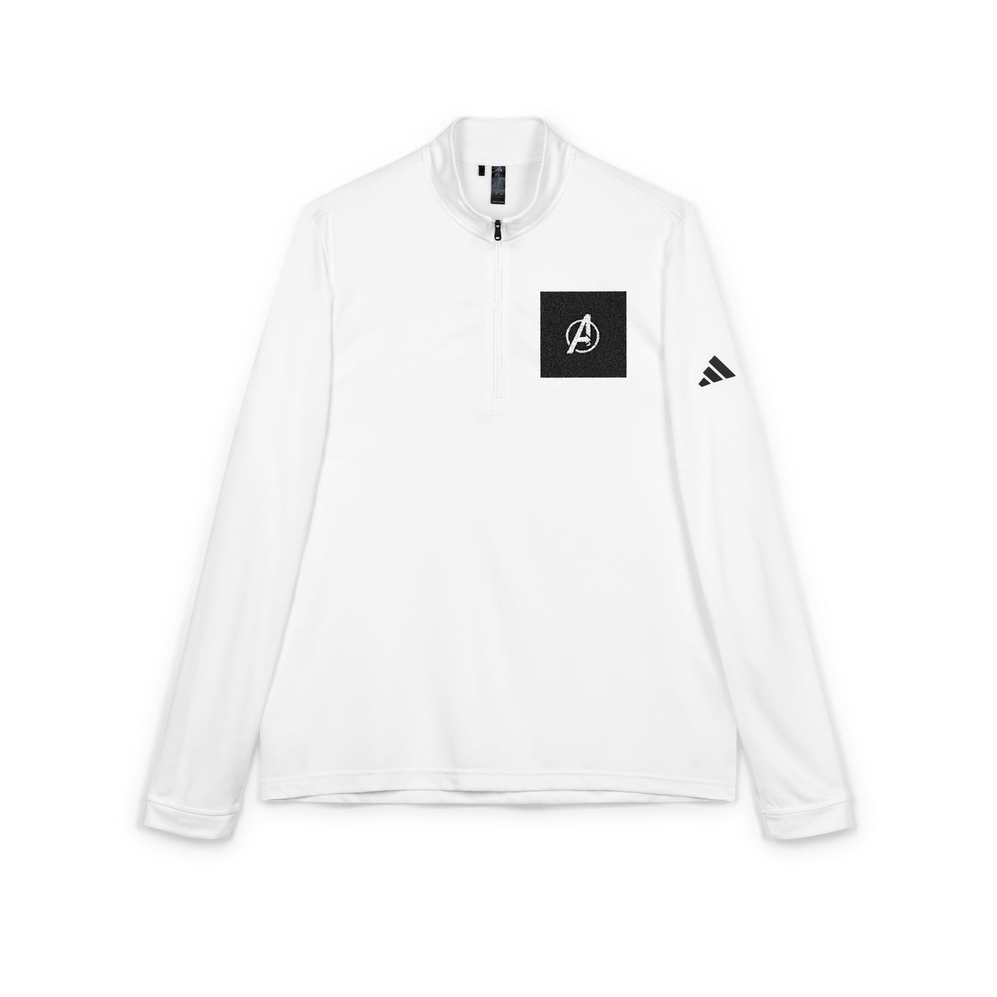 Adidas White Athletic Pullover with Monogram Patch